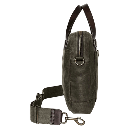 FILSON - Tin Cloth Compact Briefcase - Otter Green - Regent Tailoring Salisbury