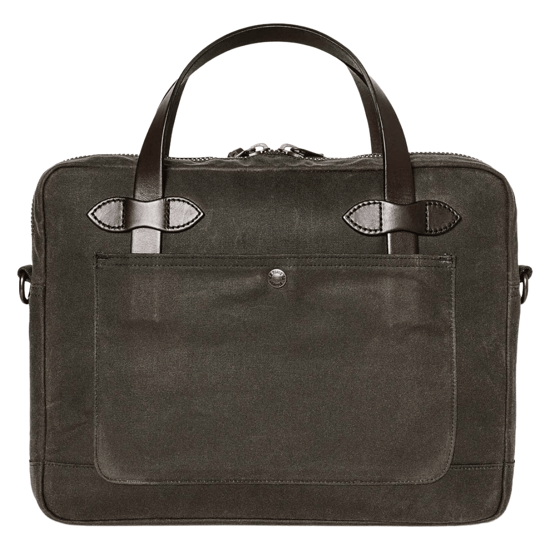 FILSON - Tin Cloth Compact Briefcase - Otter Green - Regent TailoringFilson