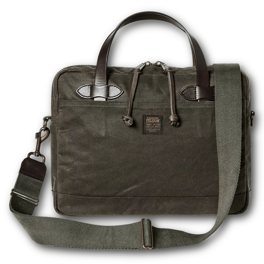 FILSON - Tin Cloth Compact Briefcase - Otter Green - Regent TailoringFilson