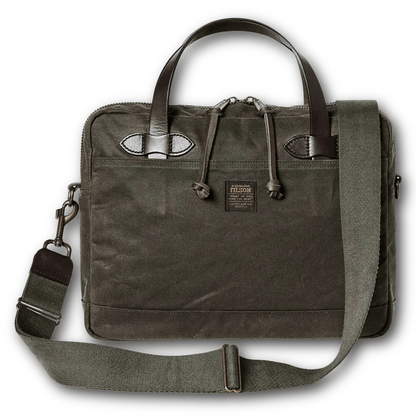 FILSON - Tin Cloth Compact Briefcase - Otter Green - Regent TailoringFilson