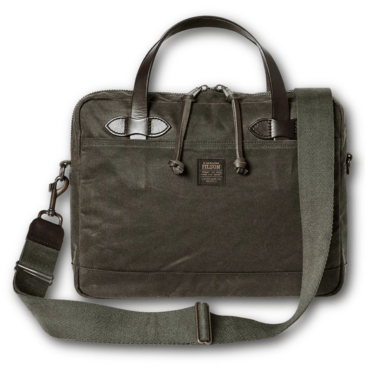 FILSON - Tin Cloth Compact Briefcase - Otter Green - Regent TailoringFilson