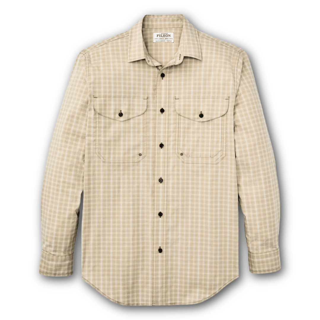 FILSON - Twin Lakes Sports Shirt - Tan/ Cream Plaid - Regent TailoringFilson
