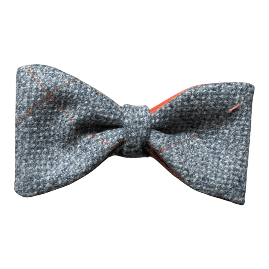 Fixed Bow Tie - Wool - Slate Tweed with Overcheck - Regent Tailoring Salisbury
