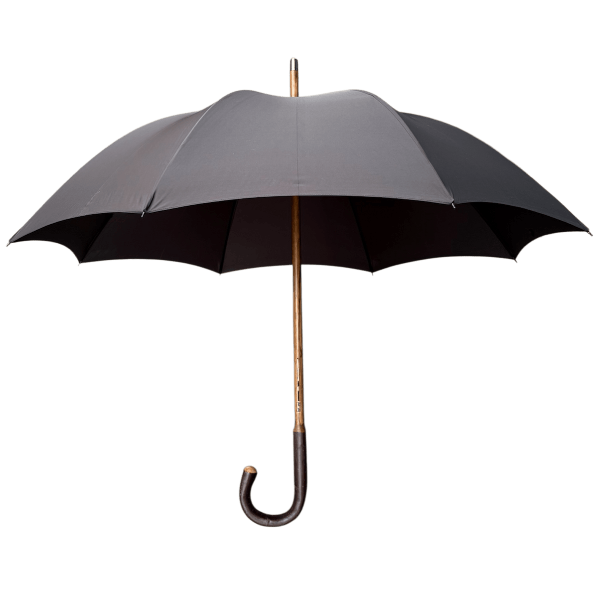 Fox - Polished Chestnut Solid Walking Umbrella - Black - Regent Tailoring Salisbury