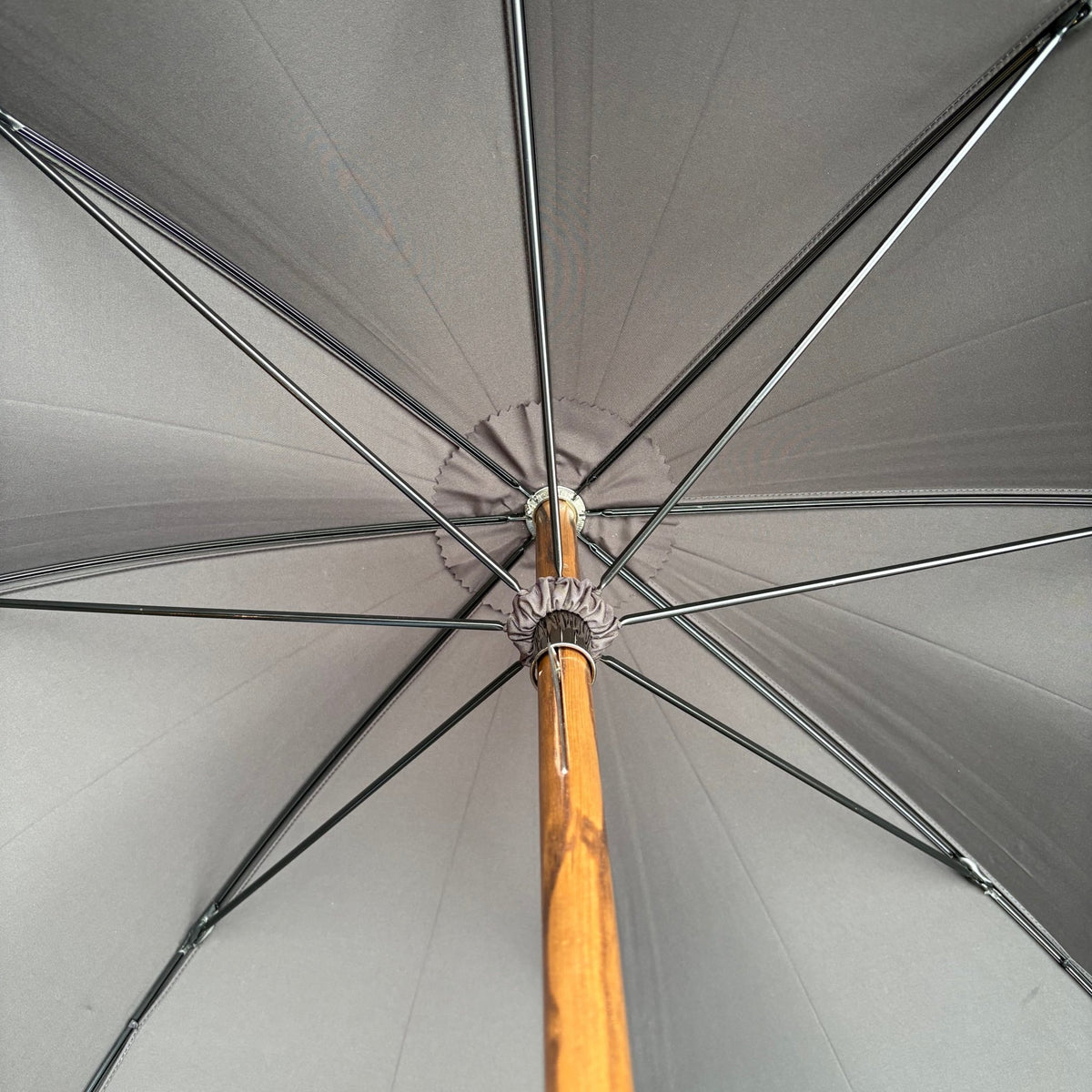 Fox - Polished Chestnut Solid Walking Umbrella - Black - Regent Tailoring Salisbury