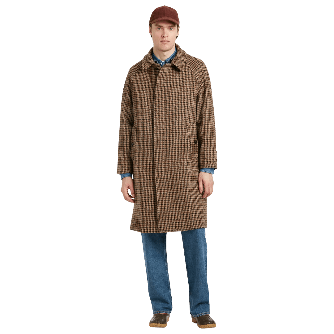 Gloverall - Hynes Harris Tweed® Overcoat - Brown Houndstooth - Regent Tailoring Salisbury