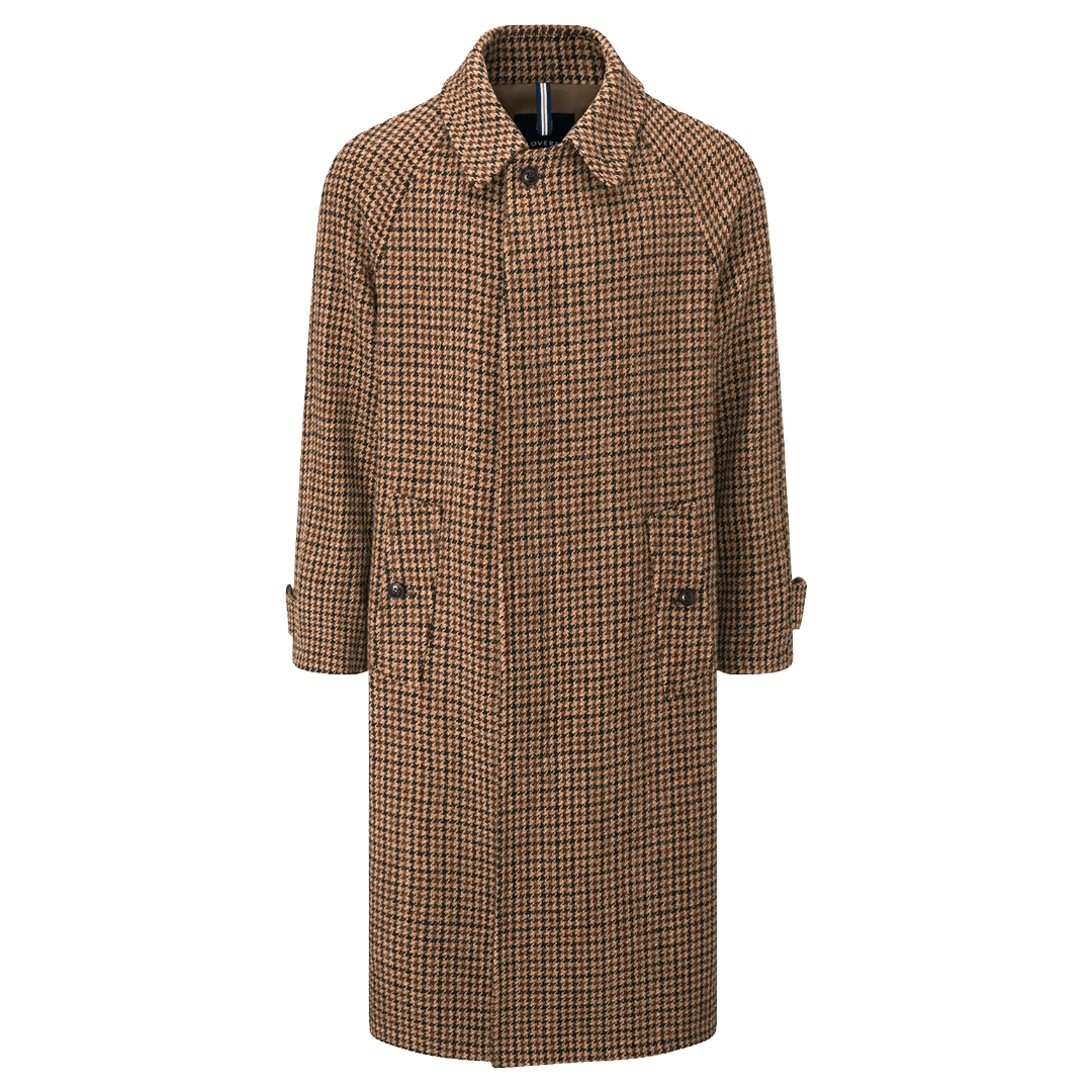 Gloverall - Hynes Harris Tweed® Overcoat - Brown Houndstooth - Regent Tailoring Salisbury