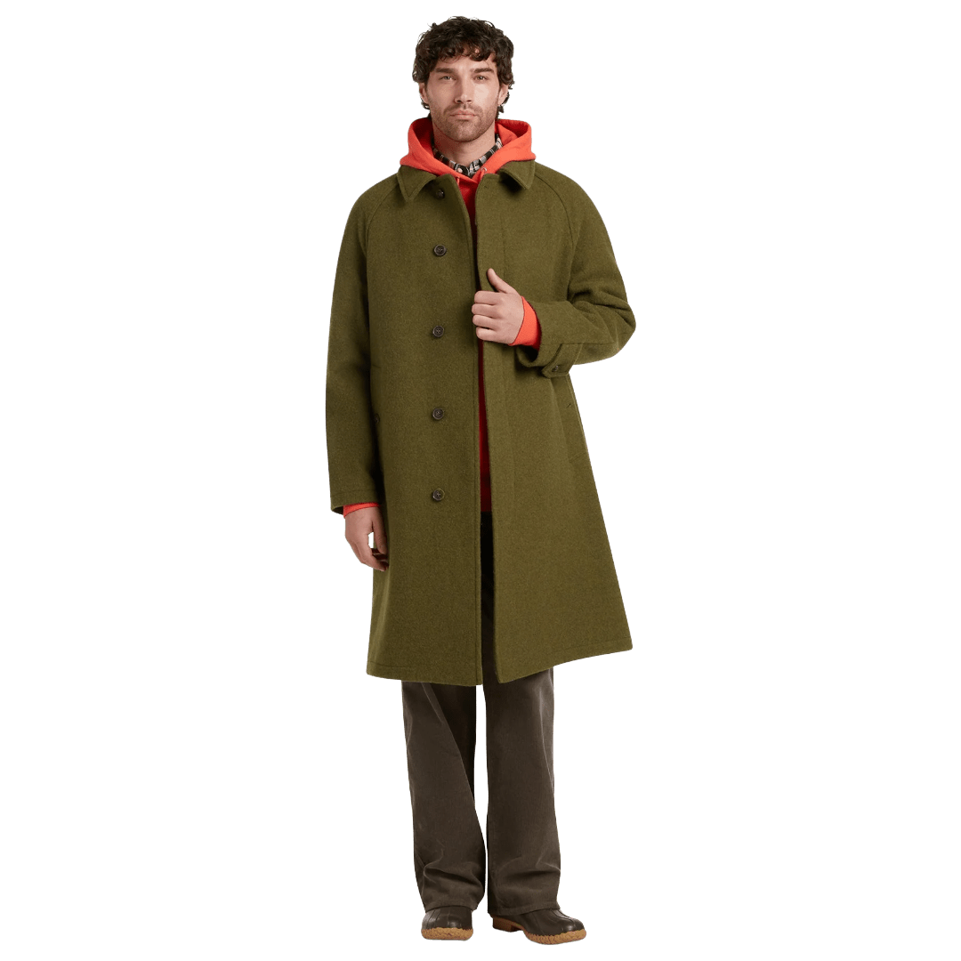 Gloverall - Hynes Wool Overcoat - Olive - Regent Tailoring Salisbury