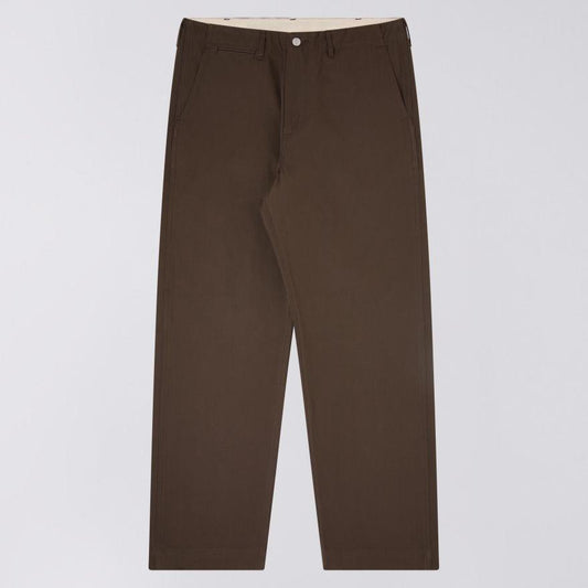 Edwin wide compact cotton twill trousers