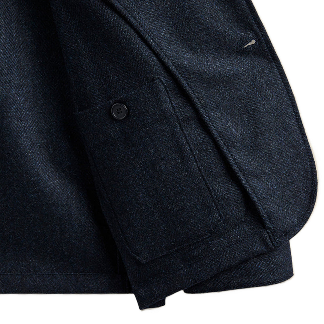 Portuguese Flannel - Labura Herringbone Wool Jacket- Navy