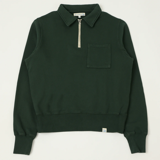 MERZ B. SCHWANEN - Half Zip Collared Sweatshirt - Forest