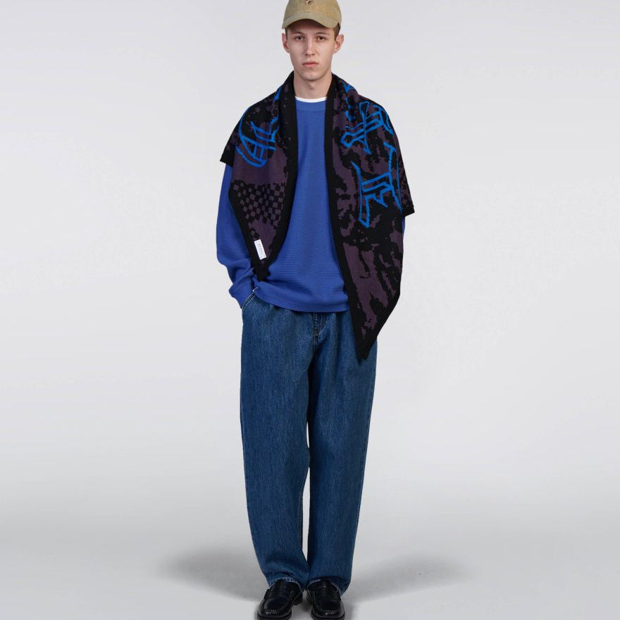 Edwin - Waffle Dizzy T-Shirt LS - Deep Ultramarine