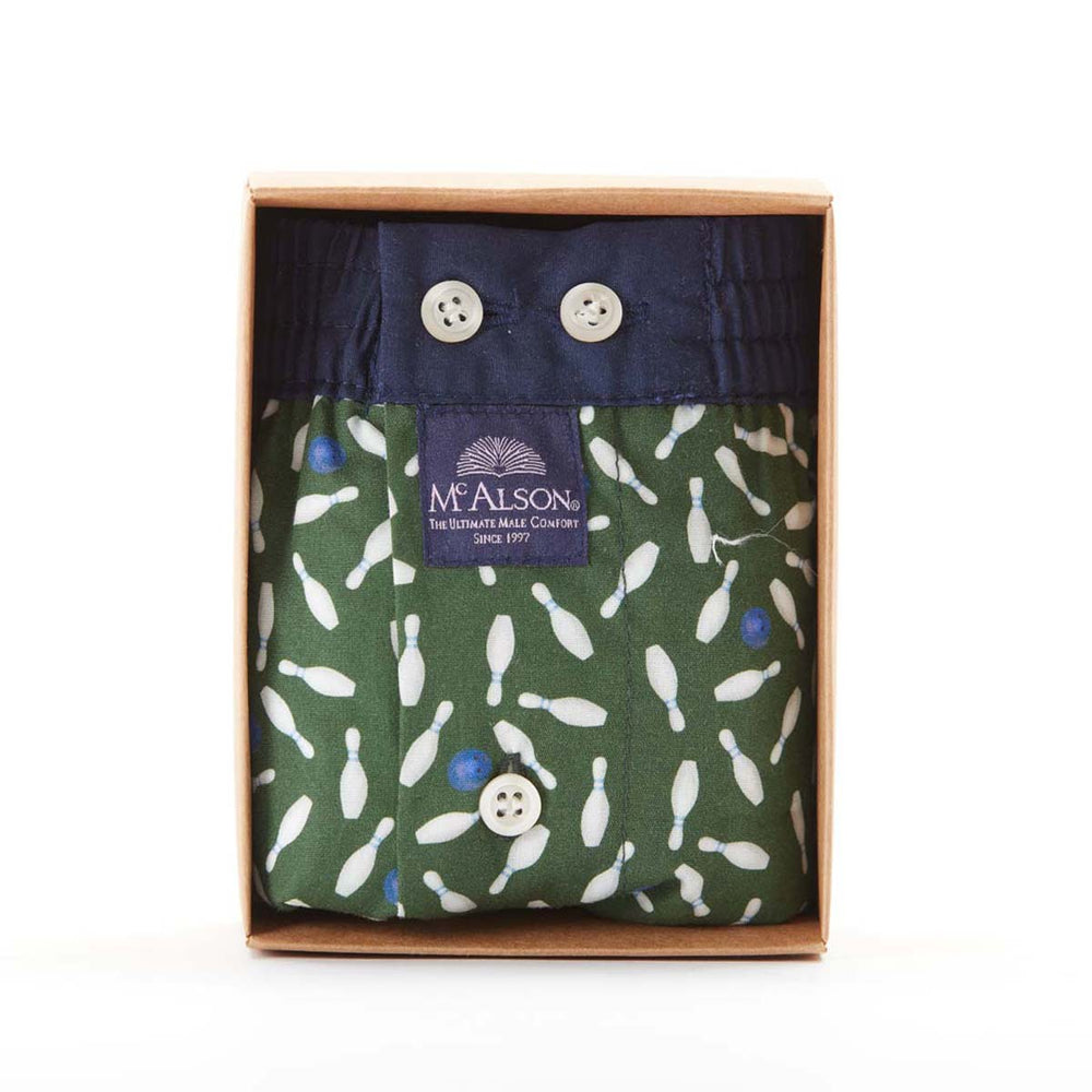 Green bowling pin boxers sold at regent