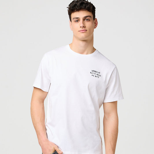 Wrangler - Relaxed Embroidery Tee 'Wrangler Butts Drive Me Mad - White