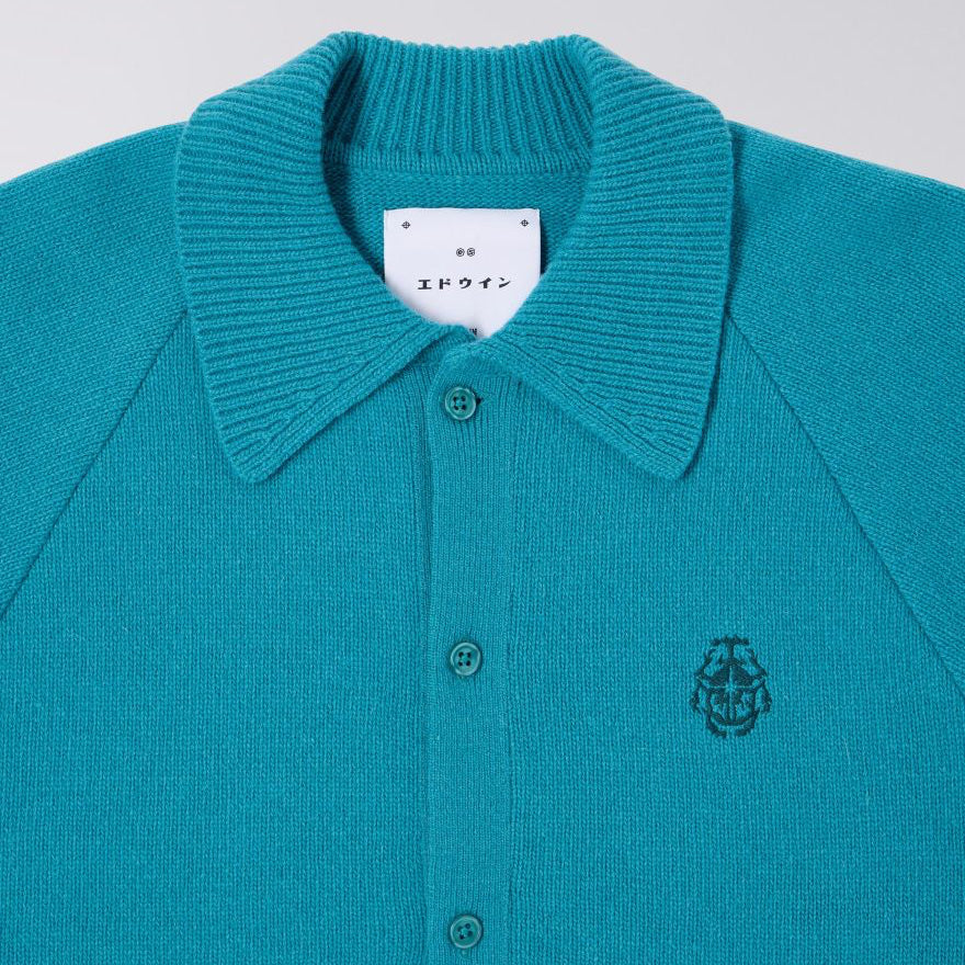 Edwin - Mars Polo Cardigan - Baltic