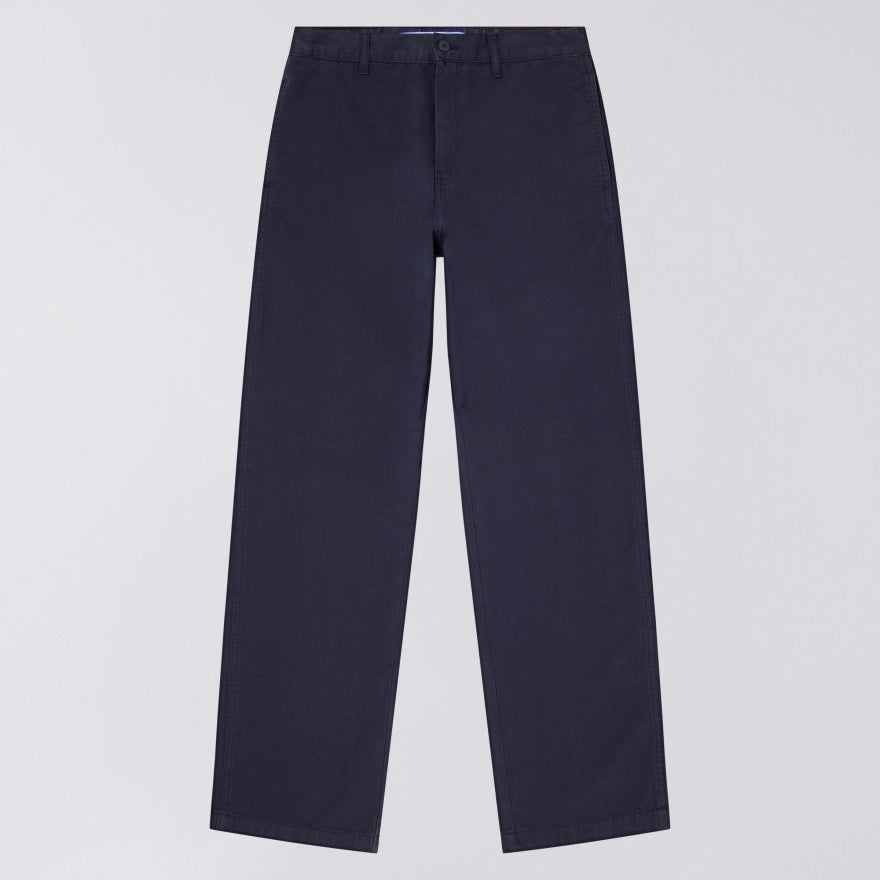Navy blue pants on a light gray background