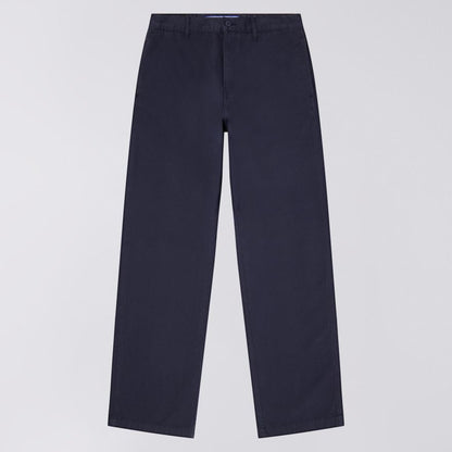 Navy blue pants on a light gray background