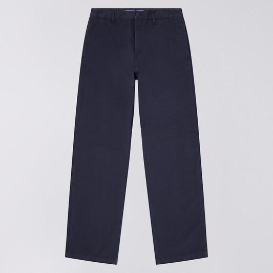 Navy blue pants on a light gray background