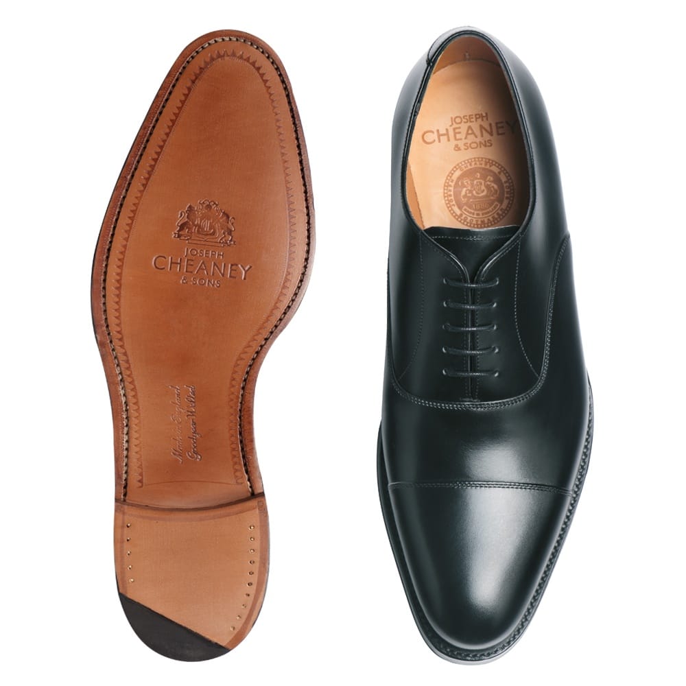 Joseph Cheaney - Lime - Black Leather - Regent Tailoring Salisbury