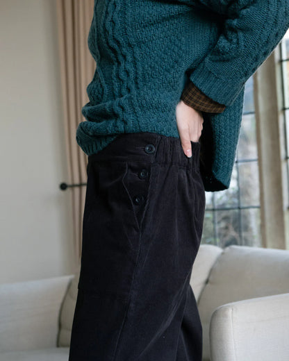Bibico - Anna Wide Leg Trouser - Dove Grey - Thick Cord