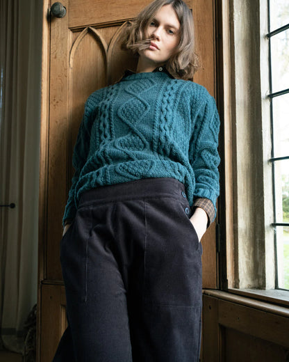 Bibico - Anna Wide Leg Trouser - Dove Grey - Thick Cord