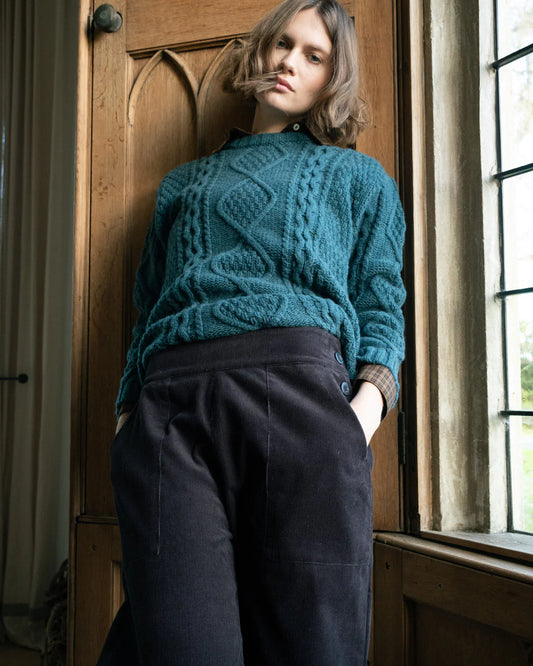 Bibico - Anna Wide Leg Trouser - Dove Grey - Thick Cord
