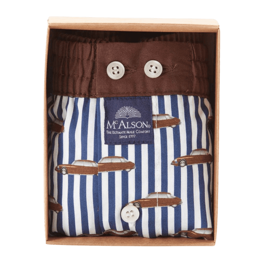McAlson - Boxer Shorts - Cars and Stripes - Regent Tailoring Salisbury