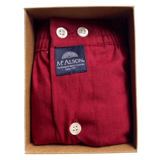 McAlson - Boxer Shorts - Classic Bordeaux - Regent Tailoring Salisbury