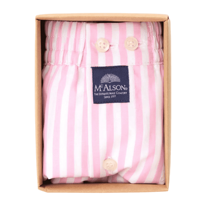 McAlson - Boxer Shorts - Classic striped pink - Regent Tailoring Salisbury