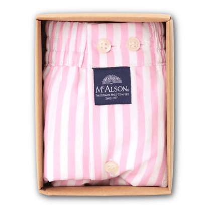McAlson - Boxer Shorts - Classic striped pink - Regent TailoringMcAlson