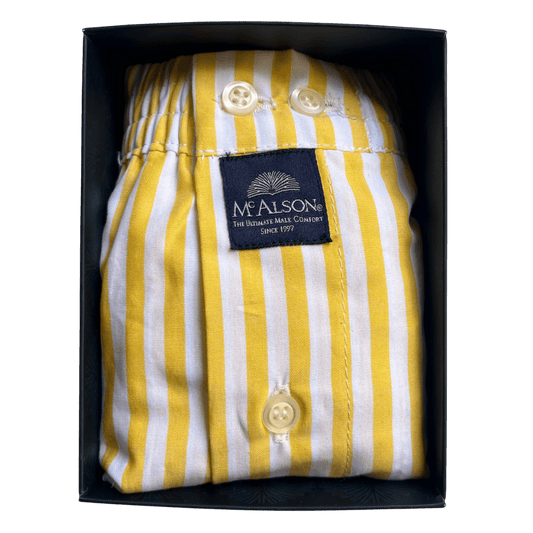 McAlson - Boxer Shorts - Classic Striped Yellow - Regent Tailoring Salisbury