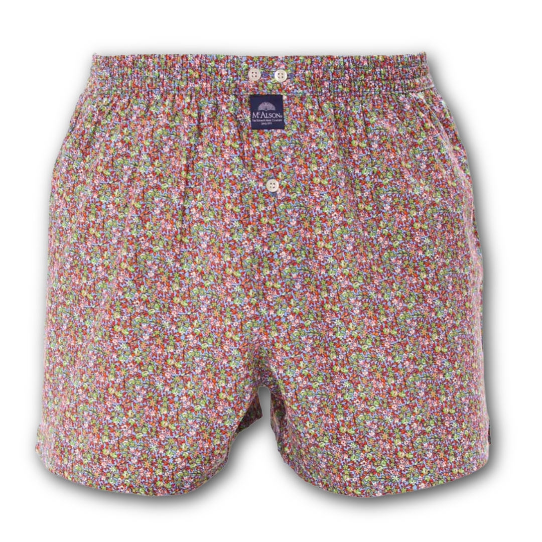 McAlson - Boxer Shorts - Meadow Flowers blue & green - Regent TailoringMcAlson