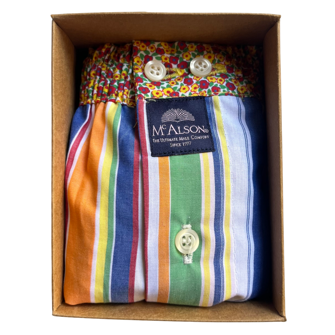 McAlson - Boxer Shorts - Stripes and Floral - Regent Tailoring Salisbury