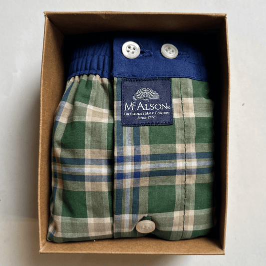 McAlson - Boxer Shorts - Tartan Green - Regent Tailoring Salisbury