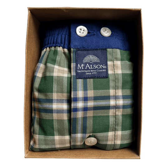 McAlson - Boxer Shorts - Tartan Green - Regent Tailoring Salisbury