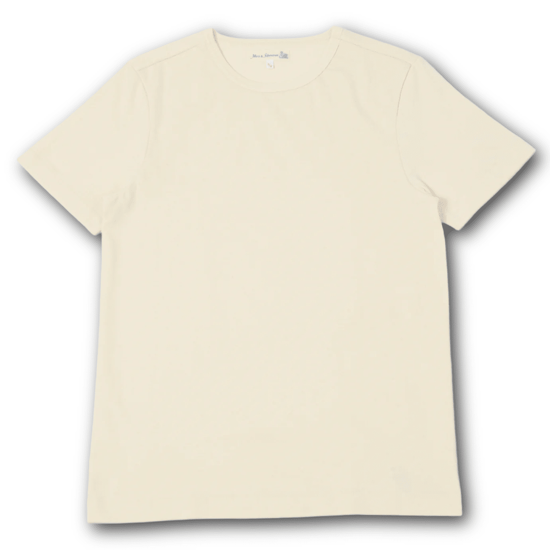 MERZ B. SCHWANEN - 215 Classic Crew Neck Tee - Natural - Regent Tailoring Salisbury