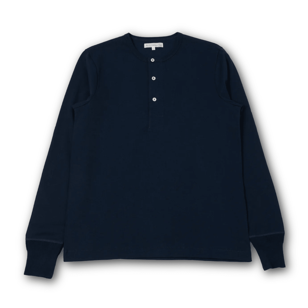 MERZ B. SCHWANEN - 2M06 Classic Fit Long Sleeve Henley - Regent Tailoring Salisbury