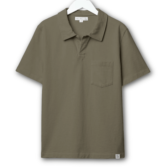 MERZ B. SCHWANEN - Classic Cotton Jersey Short Sleeve Polo Shirt - Light Army - Regent TailoringMerz b. Schwanen