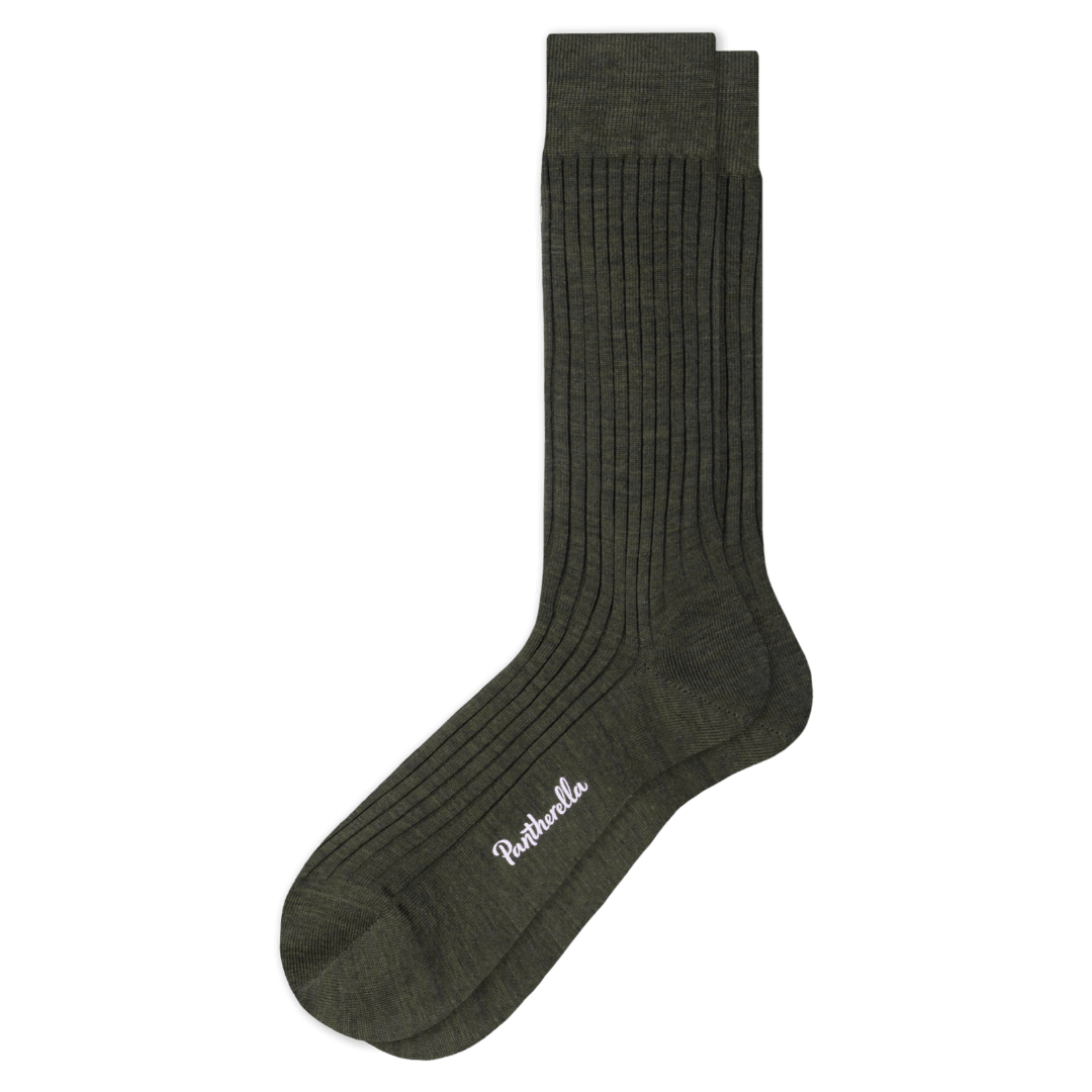 Pantherella - Laburnum - Merino Wool Socks - Dark Olive Mix - Regent Tailoring Salisbury