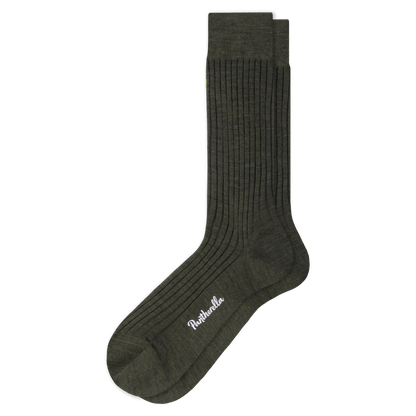 Pantherella - Laburnum - Merino Wool Socks - Dark Olive Mix - Regent Tailoring Salisbury
