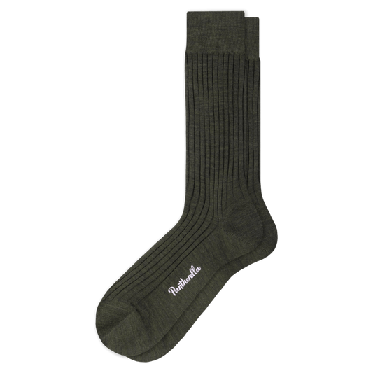 Pantherella - Laburnum - Merino Wool Socks - Dark Olive Mix - Regent Tailoring Salisbury