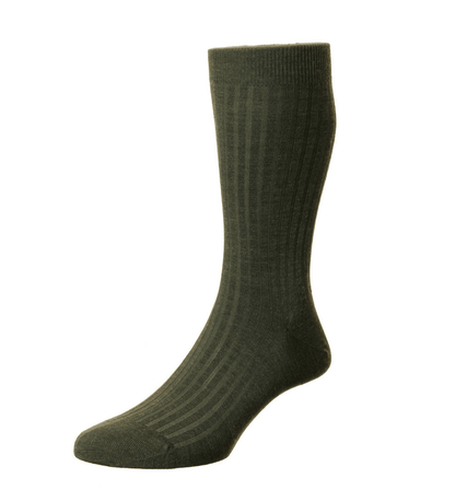 Pantherella - Laburnum - Merino Wool Socks - Dark Olive Mix - Regent TailoringPantherella