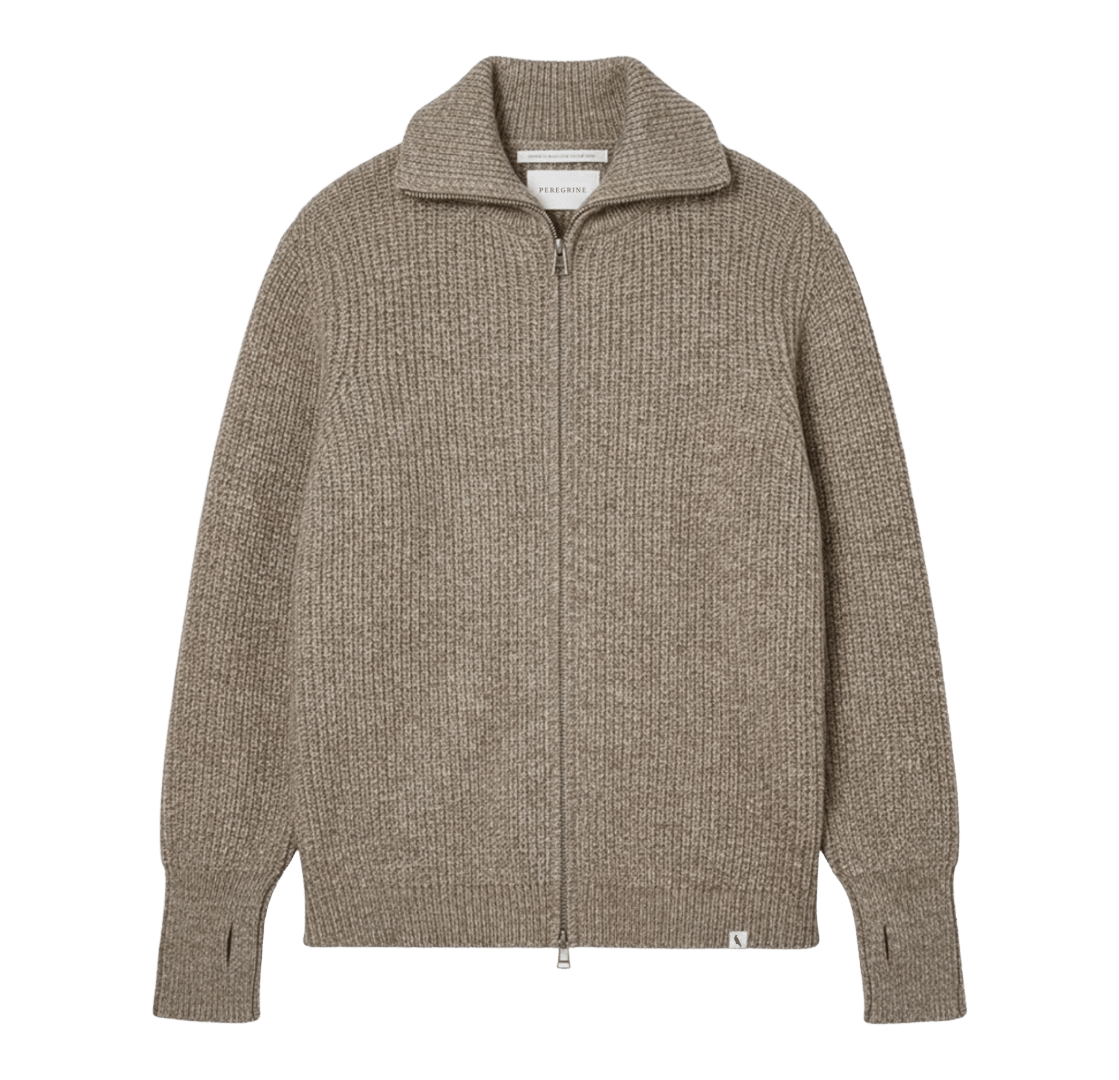 Peregrine - Fisherman Cardigan - Oak - Regent Tailoring Salisbury