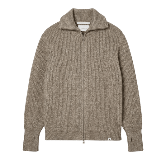 Peregrine - Fisherman Cardigan - Oak - Regent Tailoring Salisbury