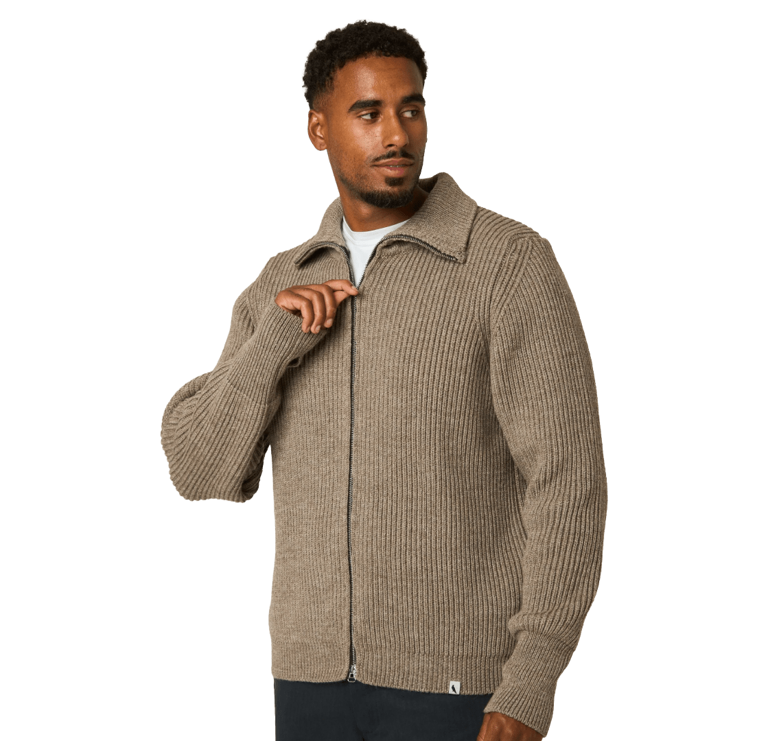 Peregrine - Fisherman Cardigan - Oak - Regent Tailoring Salisbury