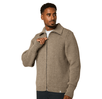 Peregrine - Fisherman Cardigan - Oak - Regent Tailoring Salisbury
