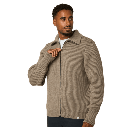 Peregrine - Fisherman Cardigan - Oak - Regent Tailoring Salisbury