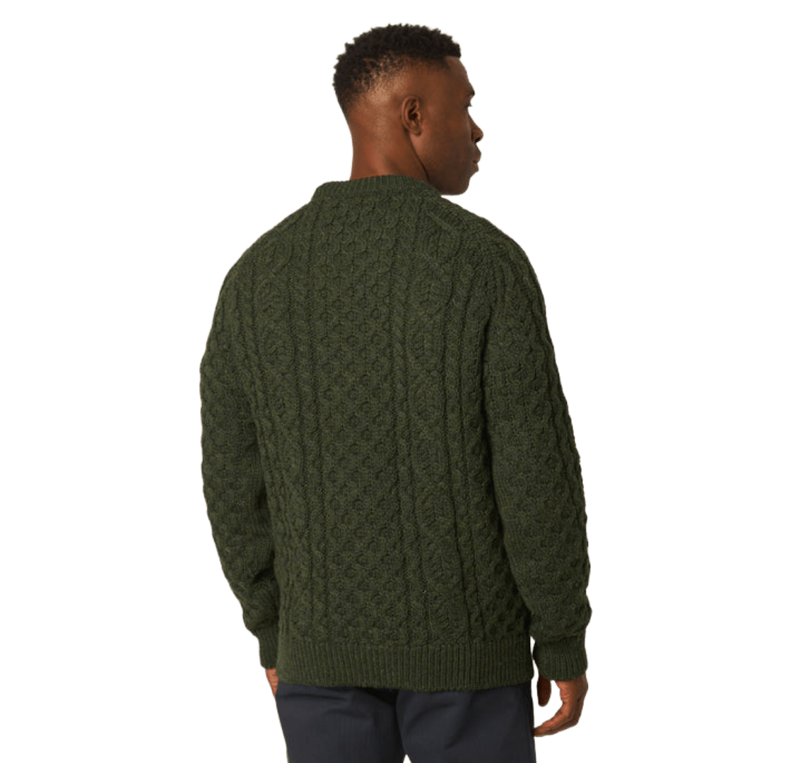 Peregrine - Hudson Aran Jumper - Olive - Regent Tailoring Salisbury
