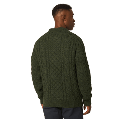 Peregrine - Hudson Aran Jumper - Olive - Regent Tailoring Salisbury