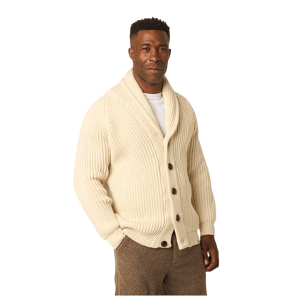 PEREGRINE - Wilkinson Cardigan - British Wool - Ecru - Regent Tailoring Salisbury